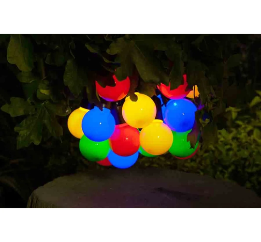 20 SOLAR WHITE FESTOON LIGHTS - MULTIFUNCTION