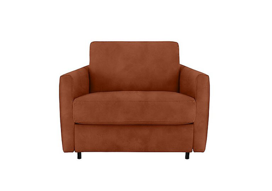 Nicoletti - Alcova Fabric Chair Sofa Bed with Slim Arms - Brown