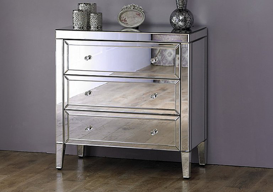 Francesca 3 Drawer Chest - Silver