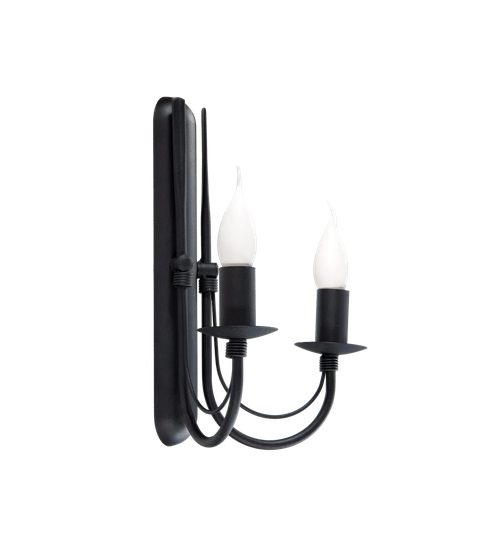 Washam 2 - Light Black Candle Wall Light