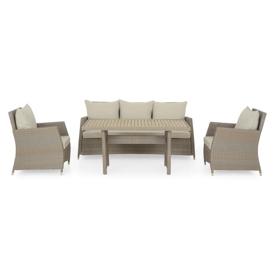 Set 2 Armchairs, Sofa And Tablestockton Nature/beige