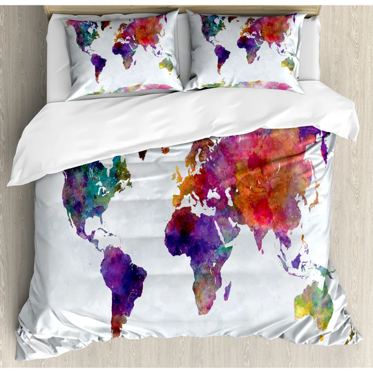 Bristow White/Purple/Red Microfiber 350 TC Modern & Contemporary Duvet Cover Set