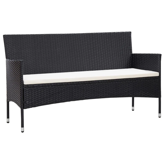 Marlow Home Co. 3-Seater Garden Sofa With Cushions Brown Poly Rattan