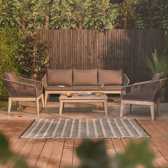 Garden Sofa Set - 5 Person Outdoor Lounge Set & Coffee Table