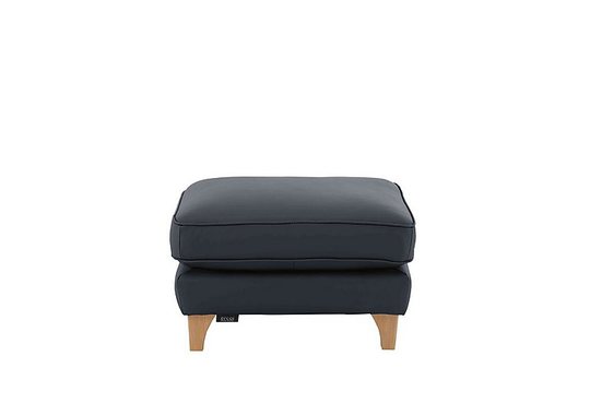 Ercol - Enna Leather Footstool - Blue