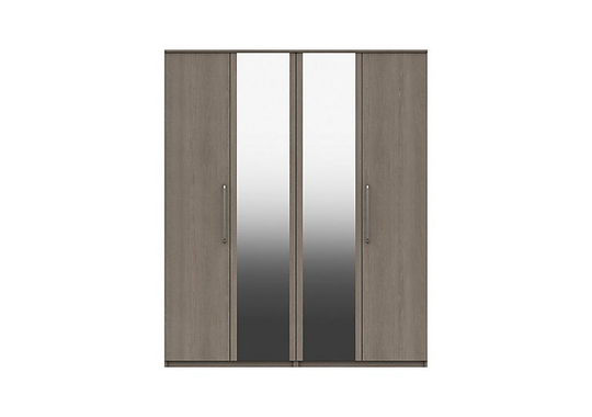 London Bedrooms Blackfriars - Blackfriars 4 Door Wardrobe with 2 Mirrors