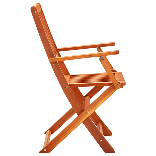 Folding Garden Chairs 2 Pcs Solid Eucalyptus Wood