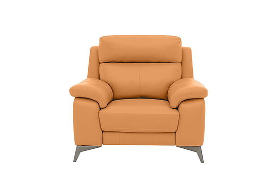 Missouri Leather Recliner Armchair with Power Headrest - Yellow- World of Leather