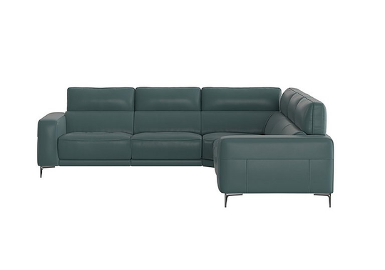 Adama Large Leather Corner Sofa - Green- World of Leather