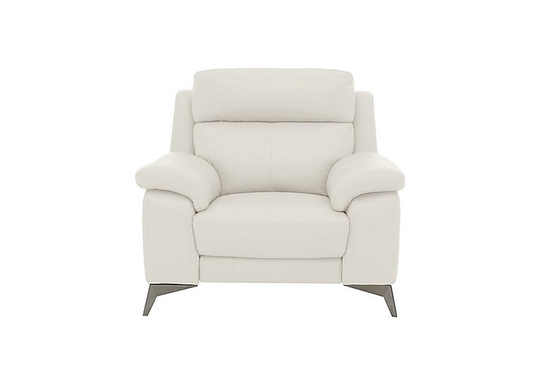 Missouri Leather Power Recliner Armchair - White- World of Leather