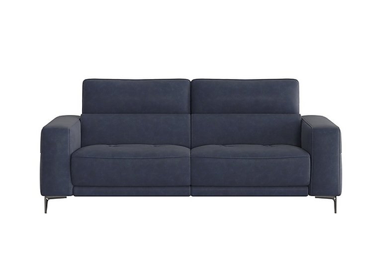 Adama 3 Seater Fabric Power Recliner Sofa with Telescopic Headrests - Blue