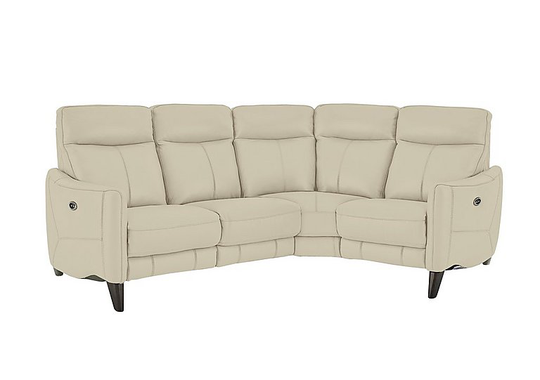 Compact Collection Petit Leather Corner Sofa - Beige- World of Leather