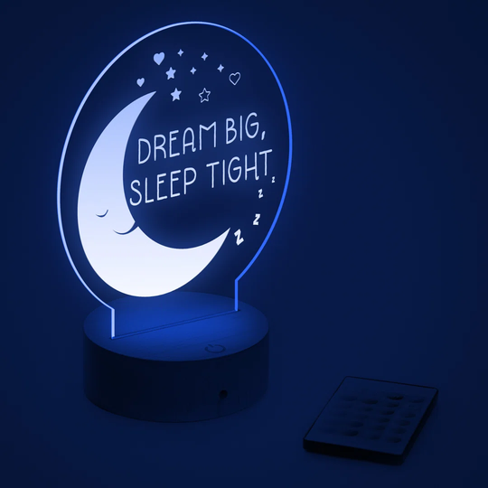 LED Colour Changing Nursery Light: Dream Big Sleep Tight Design