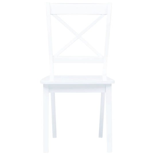 Dining Chairs 4 Pcs White Solid Rubber Wood