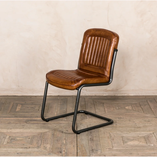 Ebel Genuine Leather Upholstered Dining Chair