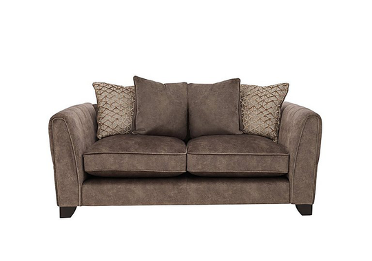 Ariana 2 Seater Fabric Pillow Back Sofa - Brown