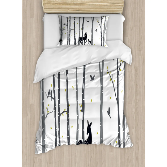 Sherwood Black/White 100% Brushed Microfibre Duvet Cover Set