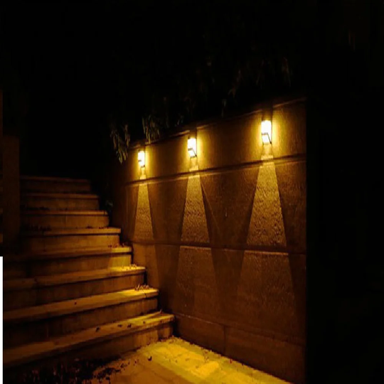 Dakota Fields Solar Outdoor Wall Lamp Solar Powered Fences Light With Ip65 Waterproof Warm Light For Stair, Lawn And Garden (pack Of 4)
