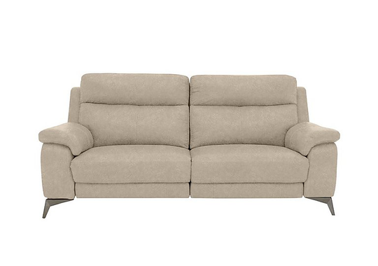 Missouri 3 Seater Fabric Power Recliner Sofa - Cream