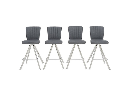 Vegas Set of 4 Faux Leather Swivel Barstools
