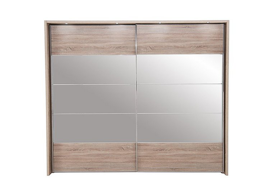 Wiemann - Laguna 2 Door Slider Wardrobe With Lights 260cm - Brown