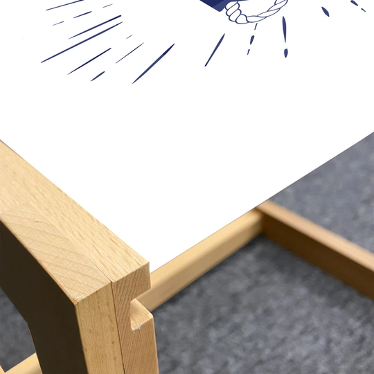 Vintage Nautical Tattoo Coffee Table, Vintage Anchor And Starbursts Cardinal Directions Print, Acrylic Glass Center Table With Wooden Frame For Office