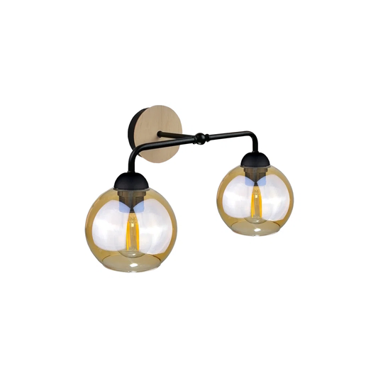 2 - Light Black Armed Sconce