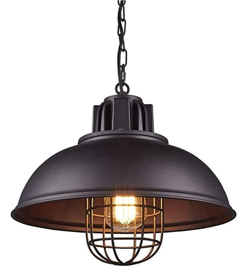 Vintage Industrial Pendant Light E27 Retro Chandelier Metal Shade Lamp Pendant Light Black Ceiling Light Lighting