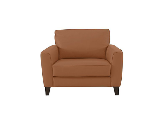 Brondby Leather Cuddle Chair - Brown- World of Leather