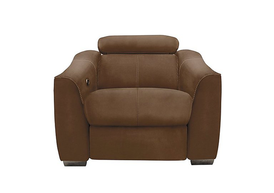 Elixir Fabric Power Recliner Armchair - Brown