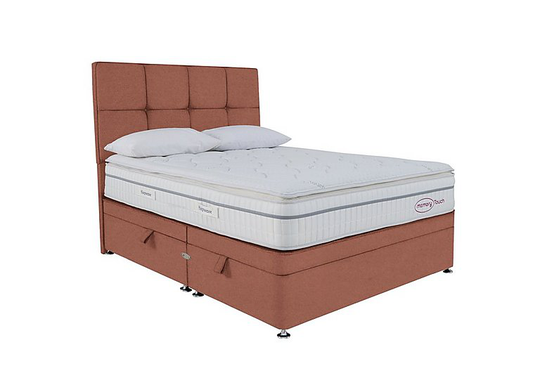 Sleepeezee - Memory Touch 2800 Side-lift Ottoman Divan Set - King Size - Orange