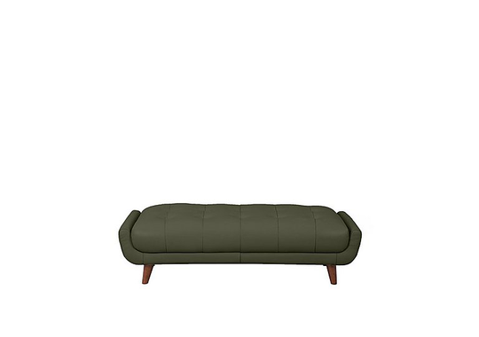 Rene Large Leather Footstool - Green