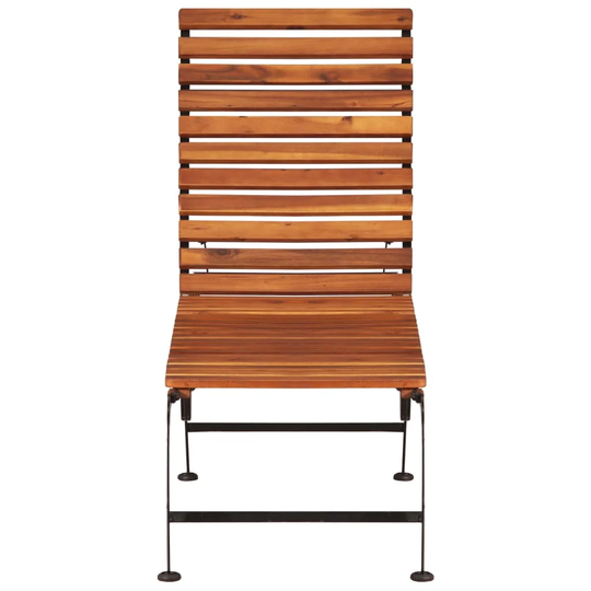 Sun Lounger With Steel Legs Solid Acacia Wood
