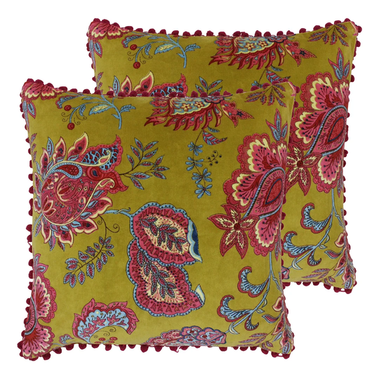 Madera Floral 50Cm Cotton Cushion with Filling Pillow