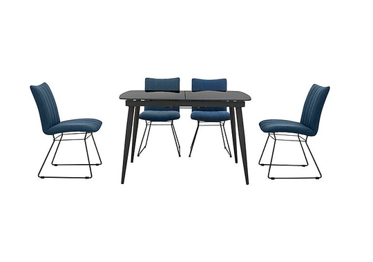 Ace Small Extending Dining Table and 4 Chairs - Blue