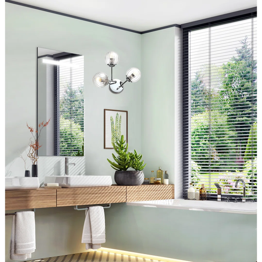 Kupang 3 - Light Chrome Armed Sconce