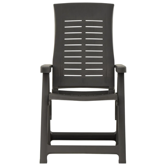 Garden Reclining Chairs 2 Pcs Plastic Anthracite