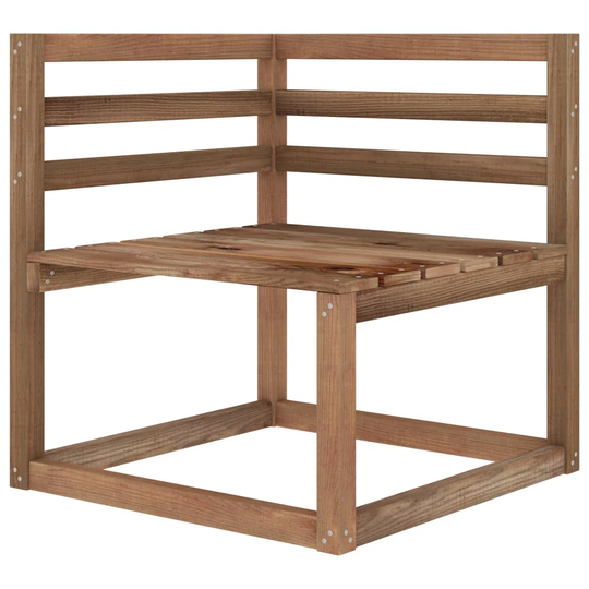 Garden Pallet Corner Sofa Brown Impregnated Pine Wood