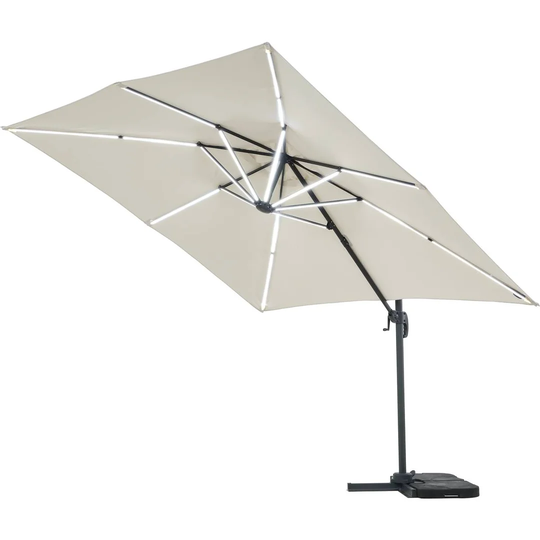 Mattson 4m x 3m Rectangular Cantilever Parasol with Lights