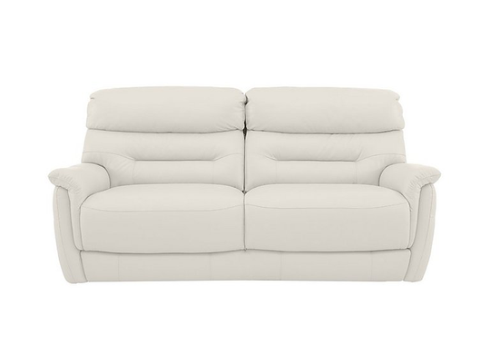 Chicago 3 Seater Leather Sofa - White- World of Leather