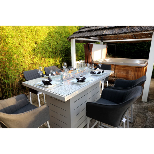 Rectangular 6 - Person 170Cm Long Aluminum Dining Set
