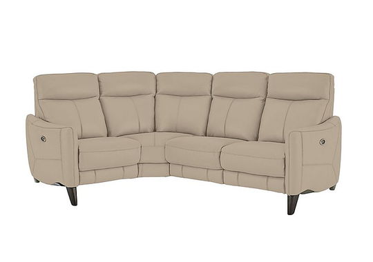 Compact Collection Petit Leather Power Recliner Corner Sofa- World of Leather