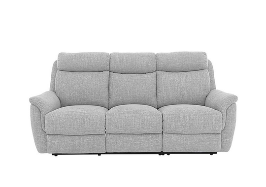 Orlando 3 Seater Fabric Power Recliner Sofa with Power Headrests - Grey