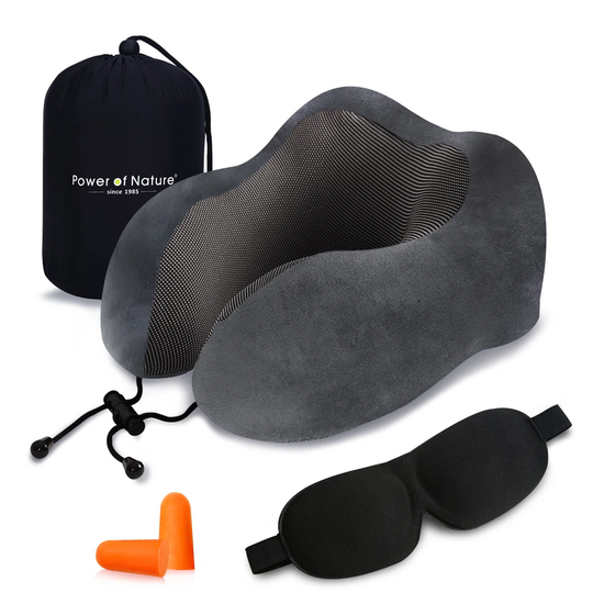 Travel Memory Foam Neck Plush Support Pillow