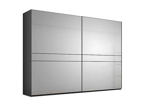 Rauch - Lando Sliding Mirror Wardrobe - 280-cm - Black
