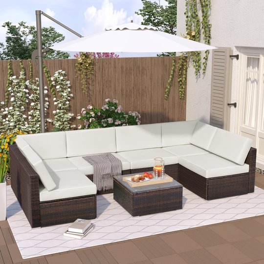 Darlis 6 Seater Rattan Corner Sofa Set