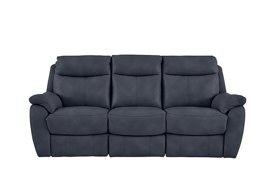 Snug 3 Seater Fabric Power Recliner Sofa - Blue