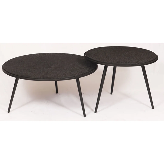 Dining Round Nest Of 2 Coffee Tables - Gold
