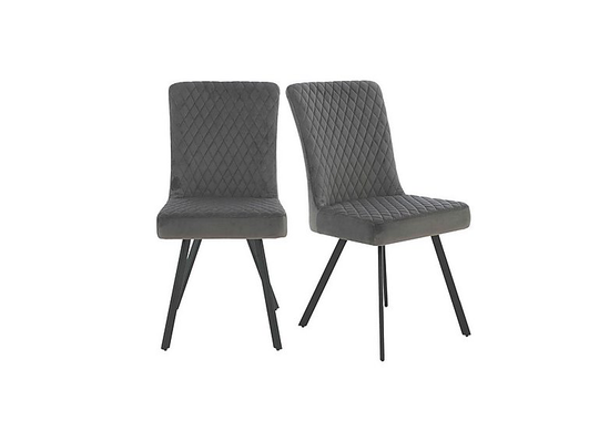 Mars Pair of Velvet Dining Chairs - Grey