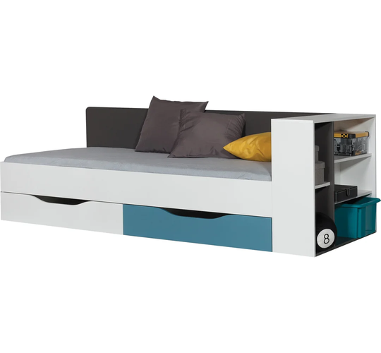 Cottleville European Single Bed with Drawers and Shelves